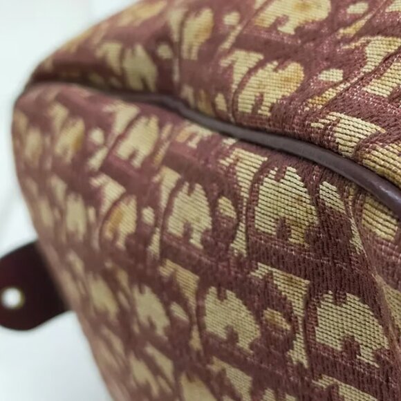 AUTHENTIC CHRISTIAN DIOR BORDEAUX CANVAS HANDBAG - Picture 9 of 12
